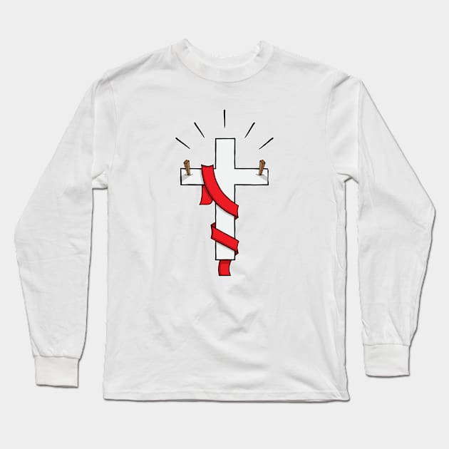 Jesus Lives - Christian Cross Long Sleeve T-Shirt by Juka